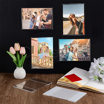 Rectangle Acrylic Table Card Display Frame and Double Faced Adhesive Tape AJEW-WH0609-493A-1