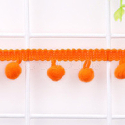 Polyester Pom Pom Ball Ribbons LS-OCOR-WH0064-04R-1