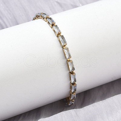 Rectangle 304 Stainless Steel Glass Slider Bracelets BJEW-D456-07G-02-1