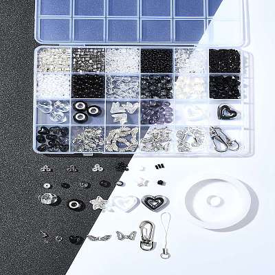 DIY Alloy & Glass & Acrylic Mobile Phone Strap Making Kits DIY-FS0006-65-1