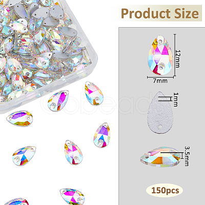 150Pcs Sew on Rhinestone EGLA-HS0001-01-1