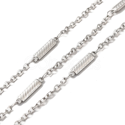 Tarnish Resistant 304 Stainless Steel Rectangle Link Chains STAS-B041-09P-1