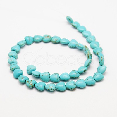 Heart Synthetic Turquoise Beads Strands TURQ-I019-12mm-08-1