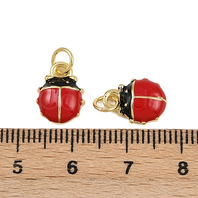 Brass Enamel Charms KK-L241-09G-1