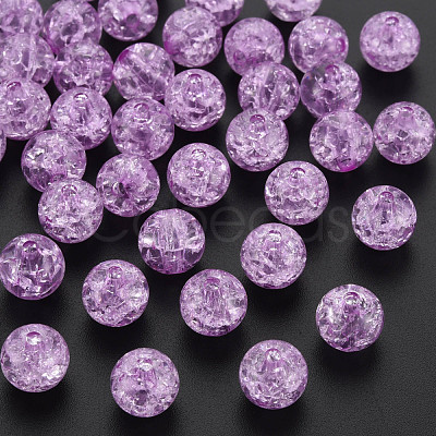 Transparent Crackle Acrylic Beads MACR-S373-66C-N06-1