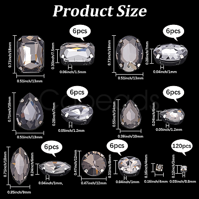 156Pcs 7 Styles Sew on Rhinestone DIY-SP0007-30A-1