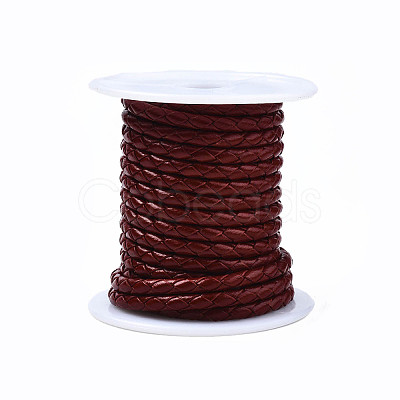 Braided Cowhide Leather Cord NWIR-N005-01A-3mm-1