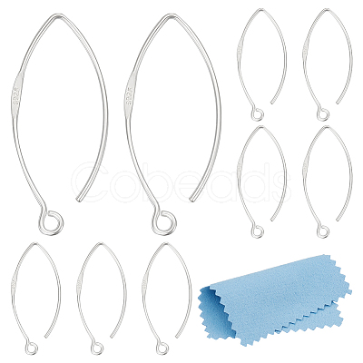 5 Pairs 925 Sterling Silver Earring Hooks STER-BC0002-22B-1
