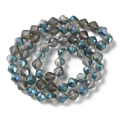 Electroplate Transparent Glass Beads Strands EGLA-I019-HP01-1