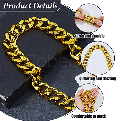 Resin Cuban Link Chain Necklaces for Men Women NJEW-WH0002-242-1