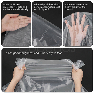 10Pcs Rectangle Dustproof PE Film Storage Bags ABAG-GO0001-21-1