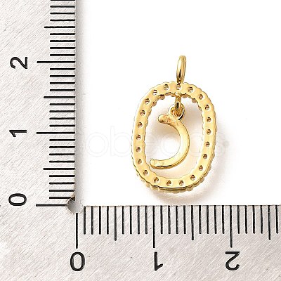 Brass Micro Pave Cubic Zirconia Pendants ZIRC-P123-01G-C01-1