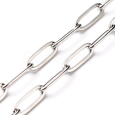 Non-Tarnish 304 Stainless Steel Paperclip Chains Necklace NJEW-JN03593-02-1