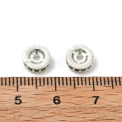 Brass Micro Pave Cubic Zirconia Beads KK-R216-10B-S03-1