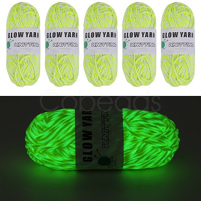 5 Skeins Light Two-Tone Luminous Polyester Yarn OCOR-SZ0002-09A-1