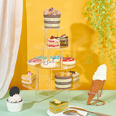 4-Tier Acrylic Cupcake Stand for Dessert Table AJEW-WH0596-209-1