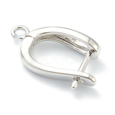 Brass Hoop Earring Findings with Latch Back Closure KK-H754-01P-1