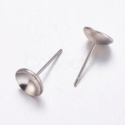 Tarnish Resistant 304 Stainless Steel Stud Earrings Findings STAS-K146-016-8mm-1