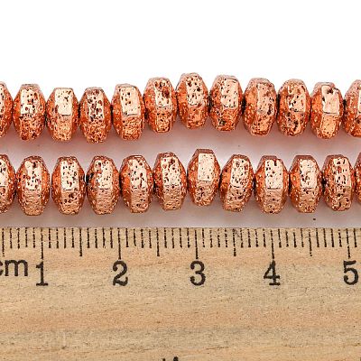 Electroplated Natural Lava Rock Beads Strands G-I360-G01-03-1
