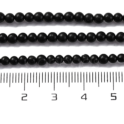 Natural Shungite Beads Strands G-M353-A04-3mm-1