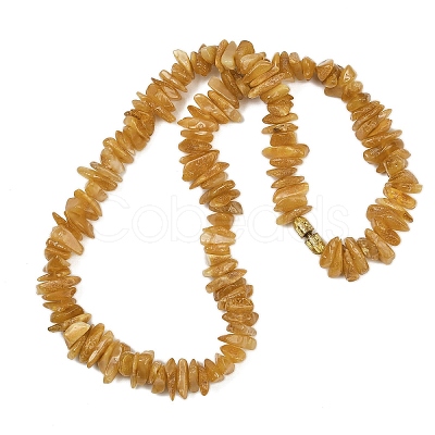 Natural Amber Chip Beaded Necklaces NJEW-L466-03C-1
