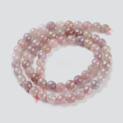 Round Natural Electroplated Strawberry Quartz Beads G-P447-B04-01-1