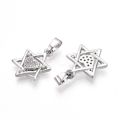 Brass Micro Pave Cubic Zirconia Pendants KK-T070-60P-1