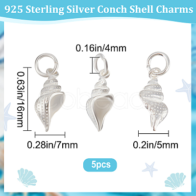 Beebeecraft 5Pcs 925 Sterling Silver Pendants STER-BBC0001-73-1