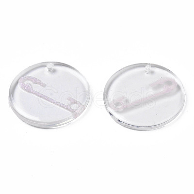 Transparent Resin Pendants RESI-N030-005A-1