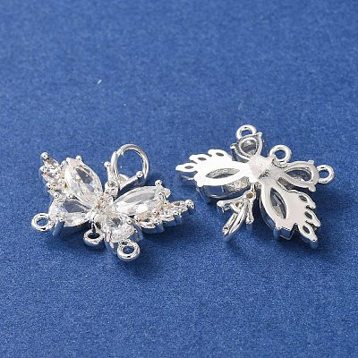 Brass Pave Clear Cubic Zirconia Butterfly Chandelier Component Links CU-CBAEC99-12S-1