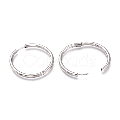 Tarnish Resistant 201 Stainless Steel Huggie Hoop Earrings EJEW-O095-05-31-1