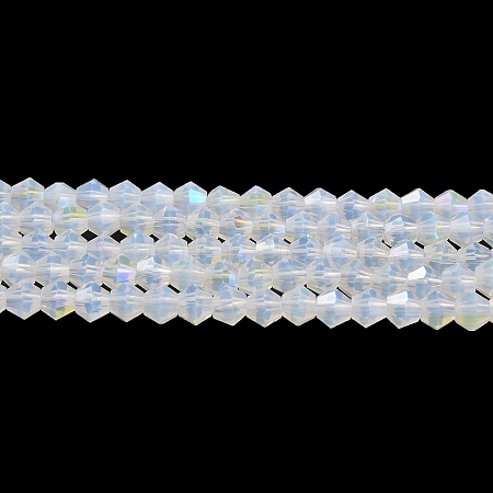 Imitation Jade Electroplate Glass Beads Strands GLAA-F029-J4mm-D05-1