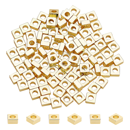 BENECREAT 100Pcs Brass Spacer Beads KK-BC0012-54B-1