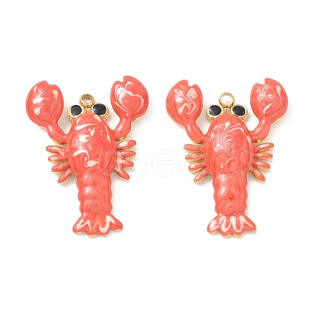 304 Stainless Steel Enamel Pendants STAS-Q119-15G-1