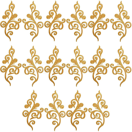 8 Pairs Ethnic Style Flower Pattern Computerized Embroidery Appliques PATC-GF0001-84B-1