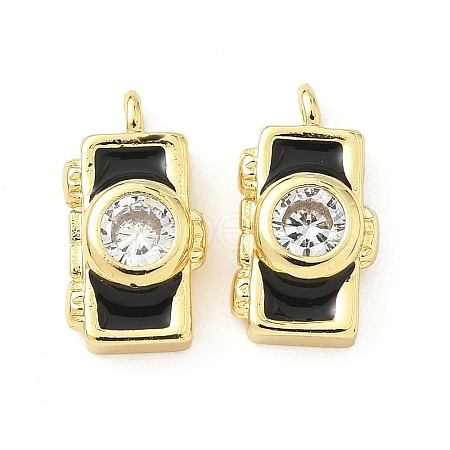 Brass Pave Cubic Zirconia Pendants KK-S338-12G-C-1