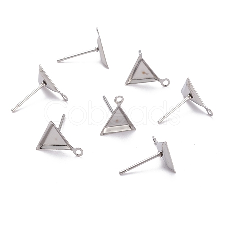 Non-Tarnish 304 Stainless Steel Stud Earring Settings STAS-J032-10-1