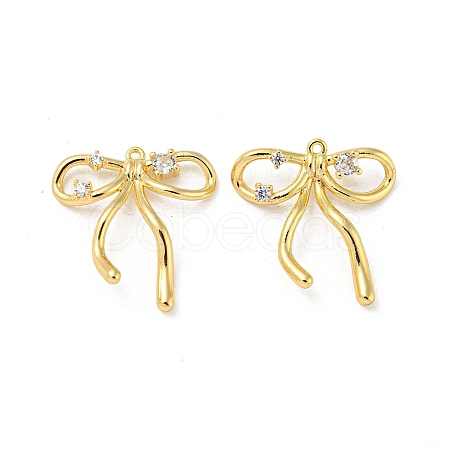 Brass Micro Pave Clear Cubic Zirconia Pendants KK-H460-55G-1