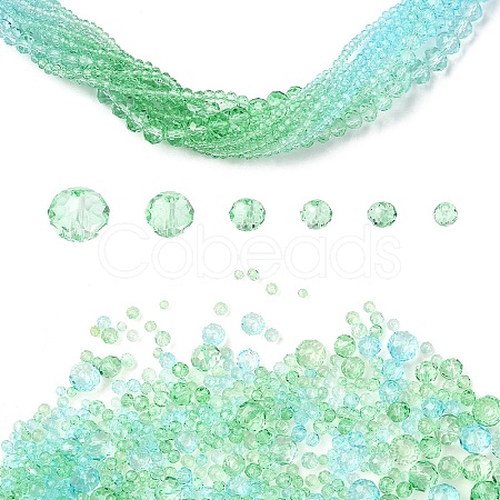 6 Styles Gradient Color Transparent Painted Glass Beads Strands DGLA-YW0001-28P-1