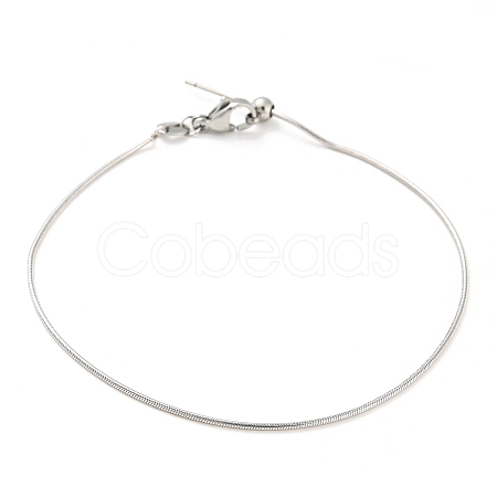 Non-Tarnish 304 Stainless Steel Add a Bead Adjustable Snake Chains Bracelets for Women BJEW-M307-01E-P-1