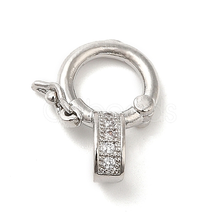 Brass Micro Pave Clear Cubic Zirconia Twister Clasps KK-Q772-14P-1