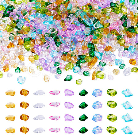 135G 9 Colors Spray Painted Transparent Glass Beads GLAA-TA0002-71-1