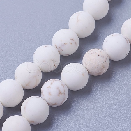 Natural Magnesite Beads Strands G-F592-03-6mm-1