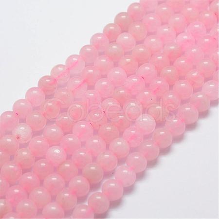 Natural Rose Quartz Bead Strands G-G664-01-1
