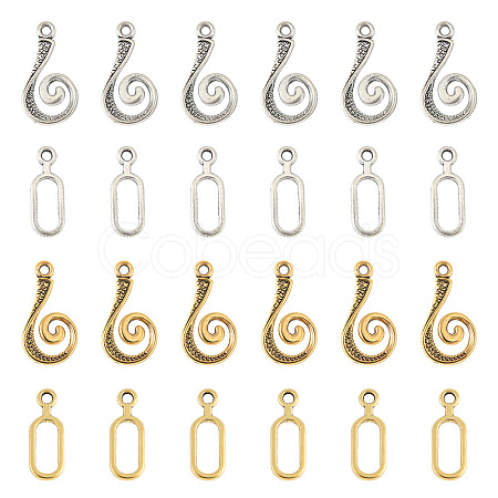 20 Sets 2 Style Alloy Hook and Eye Clasps FIND-YW0007-35-1