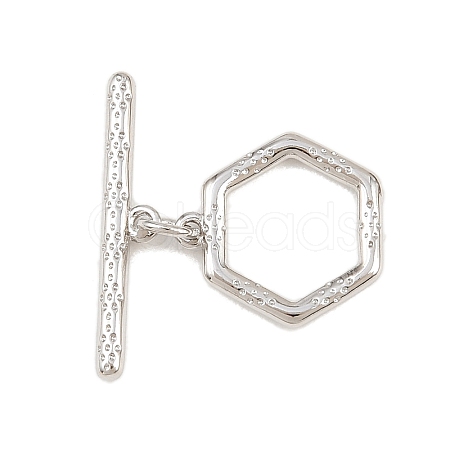 Hexagon Brass Toggle Clasps KK-G548-40P-1