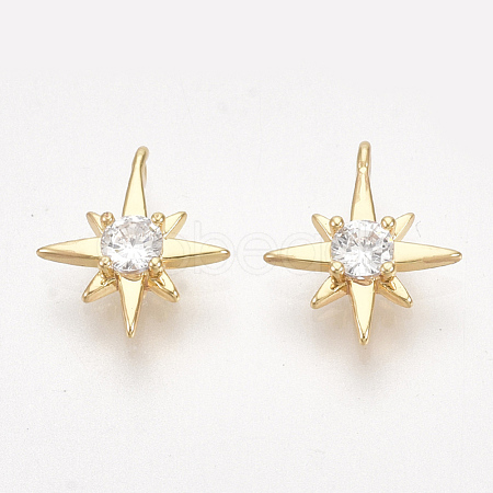 Brass Cubic Zirconia Charms KK-S350-285-1