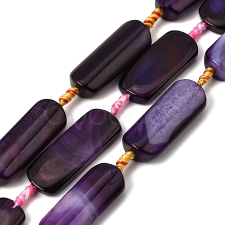 Natural Banded Agate Beads Strands G-H342-B06-01-1