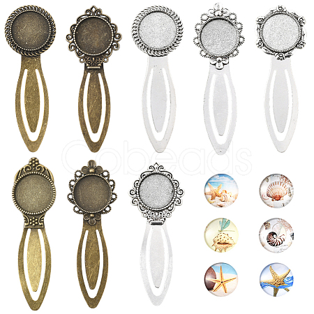 DIY Flat Round Bookmark Making Kits DIY-SC0032-07B-1