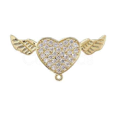 Brass Micro Pave Clear Cubic Zirconia Brooch Findings JEWB-YW0001-02G-1